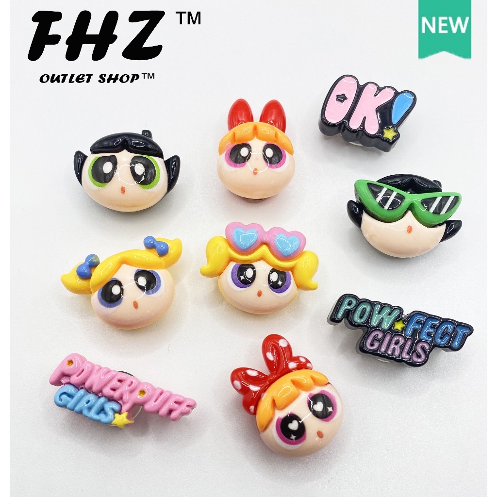 5 Breloques Jibbitz Pour Crocs – Powerpuff Girls – Multicolores, Enfants