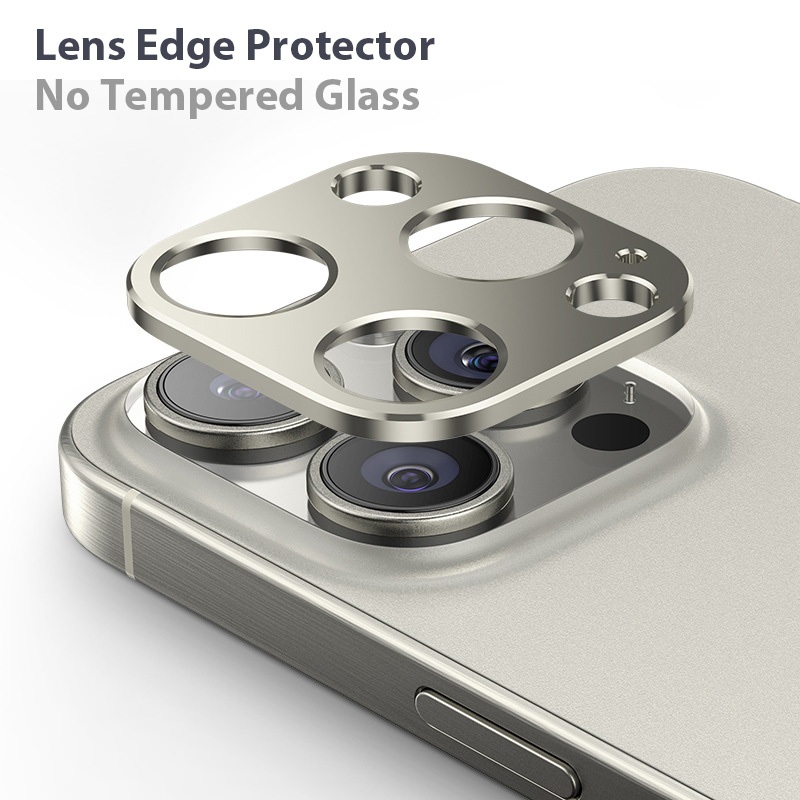 Lens Protector Metal Frame Camera Cover (No Tempered Glass) Compatible with  iPhone 15 Pro Max Plus
