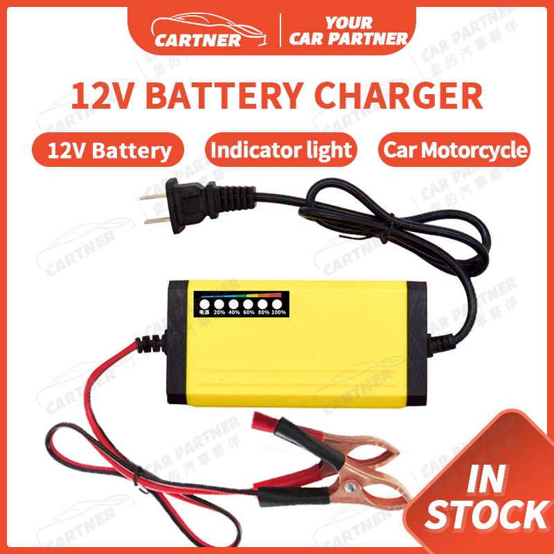 Cartner Car Battery Charger 12V 2-20A Full Auto Intelligent Pulse Fast ...
