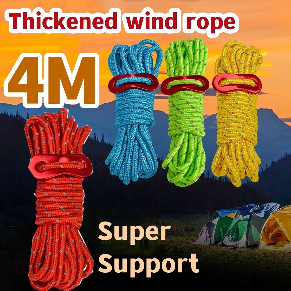 4M Camping Reflective rope Tent Fixed windproof Rope Alloy Buckle ...