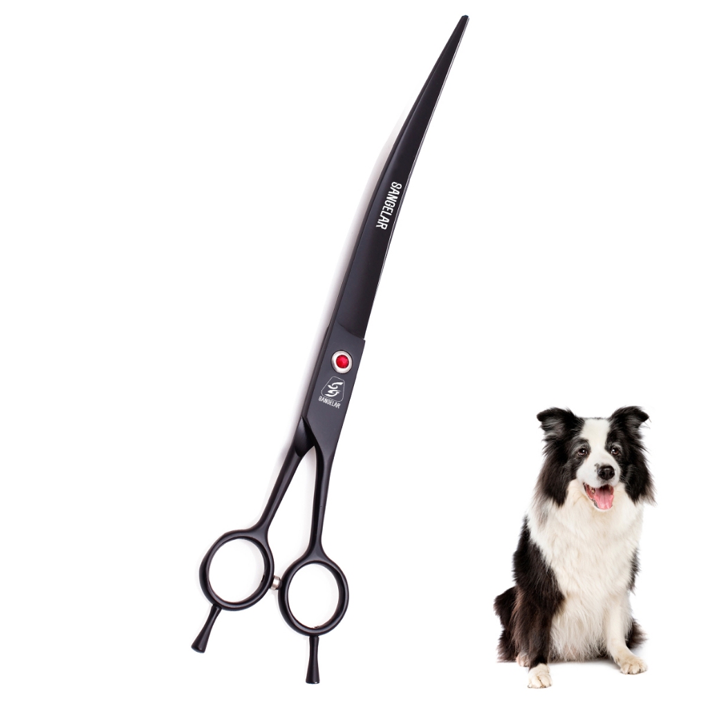 Sangelar 9 inch Pet Grooming Scissors Professional Curved Scissors For