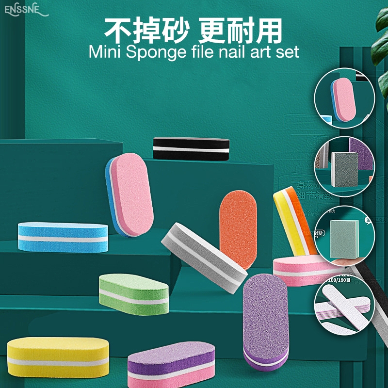 ENSSNE Mini Nail File Buffer Block Manicure File Nail Polisher Shine