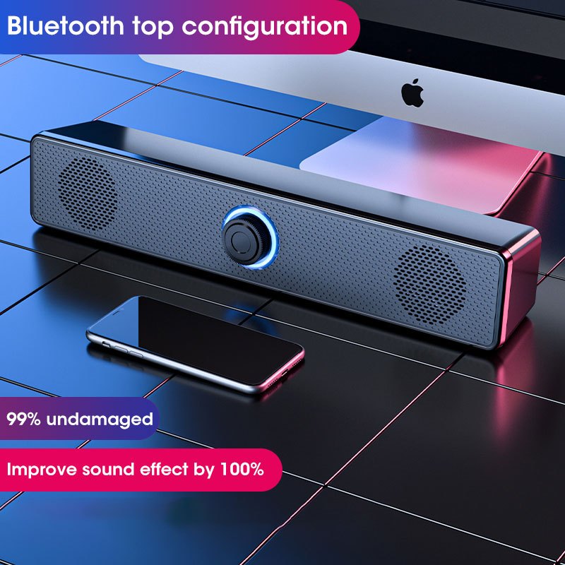 Niye V8 PC Speaker RGB light Quad Stereo 3D Subwoofer Audio Bluetooth ...