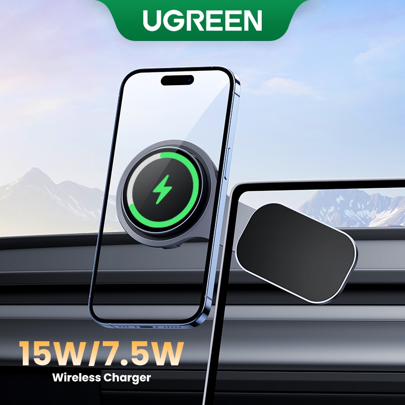 UGREEN Car Magnetic Stand Wireless Charger For iPhone 15 15 Pro Max 14 13  12 Pro Max Charging for Magsafe Car Holder for Tesla Model