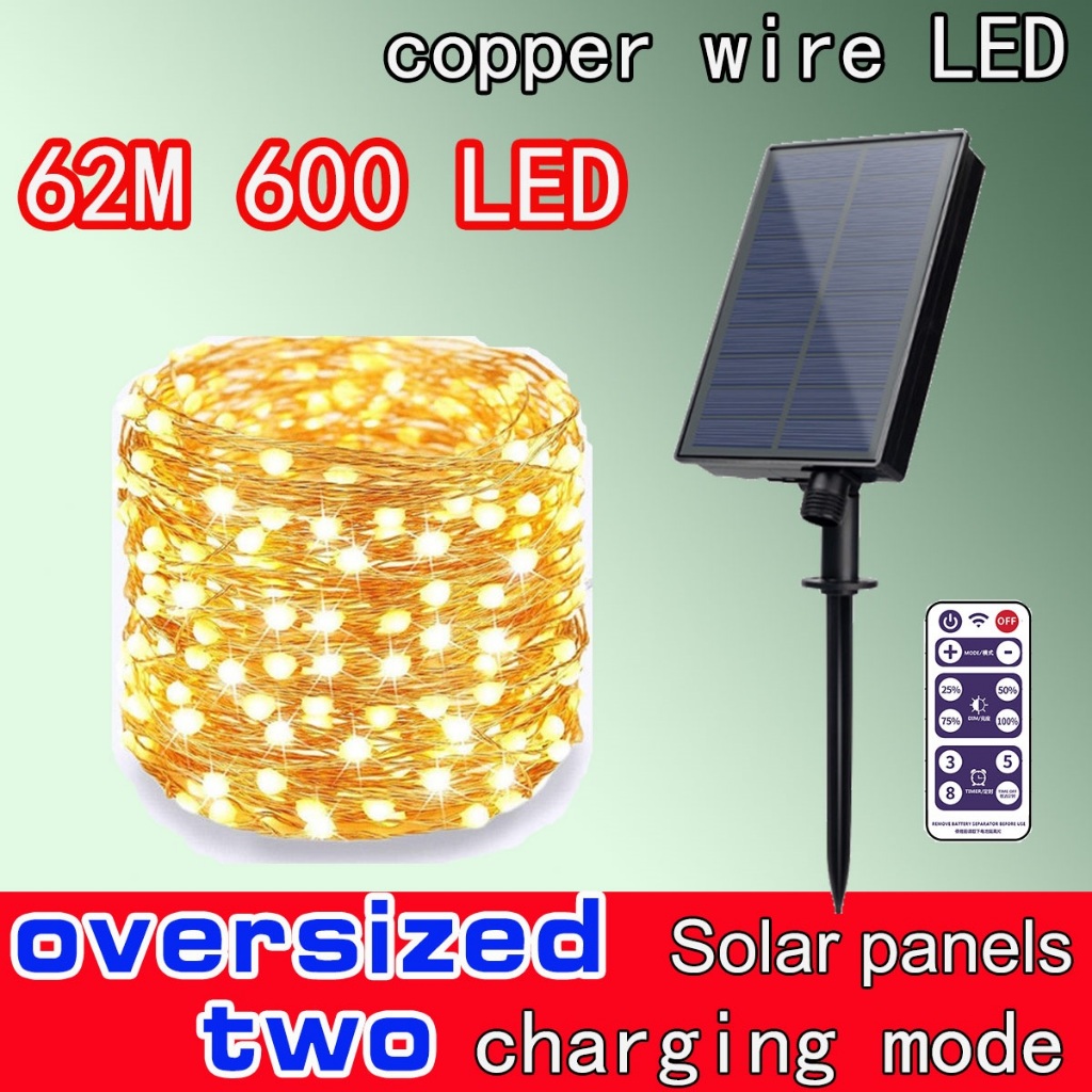 LED Solar Lamp Outdoor 7M 12M 22M 32M 62M String Lights Fairy Holiday ...