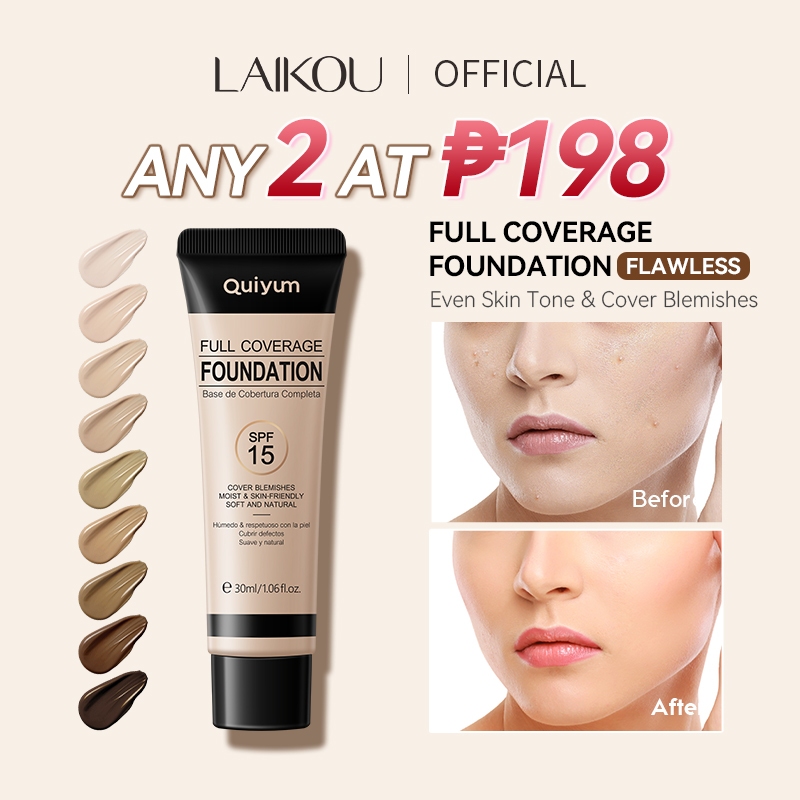 QUIYUM Full Coverage Foundation Waterproof Ultra-Matte Natural Flawless ...