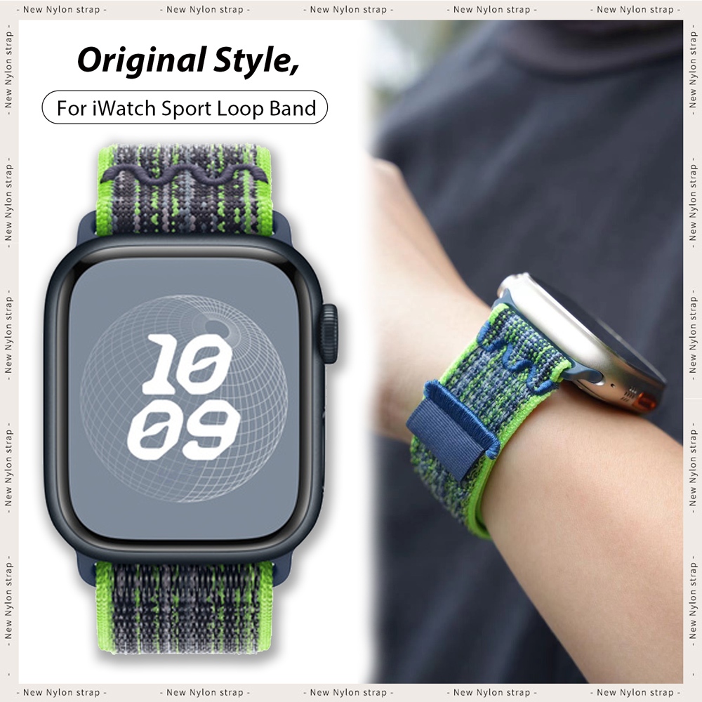For iWatch Series Ultra 49mm 45mm 41mm 44mm 40mm Watchband Sport Loop  Velcro Nylon Strap for iWatch Series SE2 Breathable