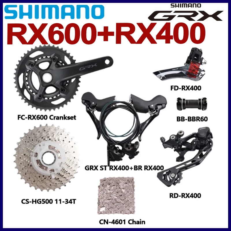 Shimano GRX RX600 2x10Speed Set 170MM 46-30T Crankset RX400 Shifter ...