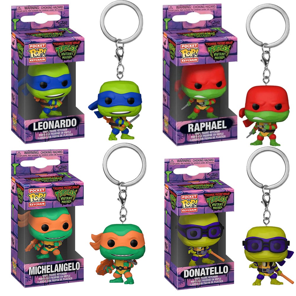 Funko Pop ! Keychain TMNT Ninja Turtles Leonardo Raphael Michelangelo ...