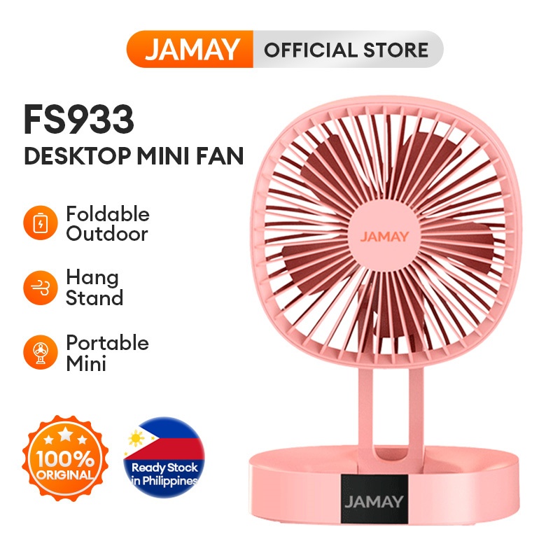 JAMAY FS933 Portable Desk Fan Ceiling Foldable Hanging USB Rechargeable