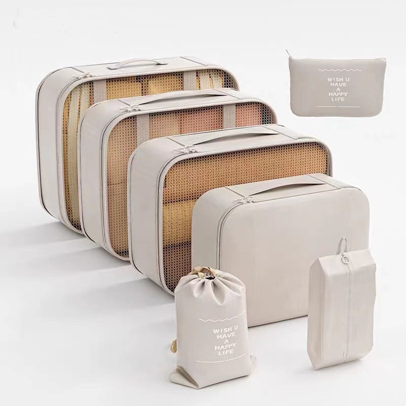 7 Pcs Travel Storage Bag Thickened Zip Travel Organizer Foldable