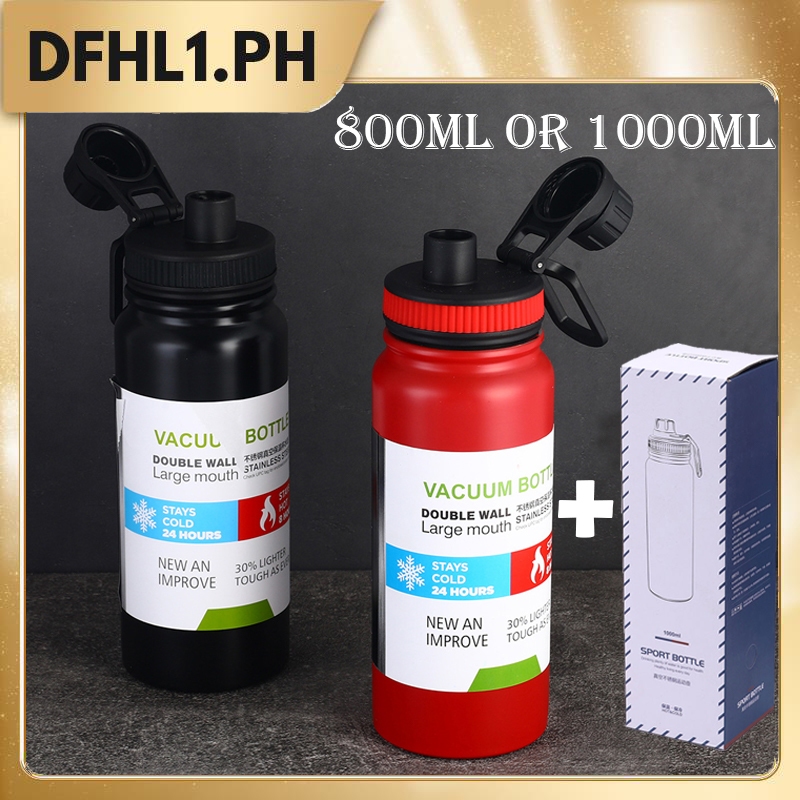 800ml-600ml-1000ml Double Wall Stainless Steel Insulated Thermos Vacuum  Flask Sport Tumbler With Handle
