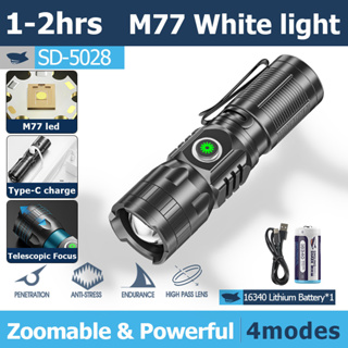 Smiling Shark Rechargeable LED Flashlights High Lumens, Super Bright  Zoomable Waterproof Flashlight With Batteries Included & 5 Modes, Powerful  Handhe