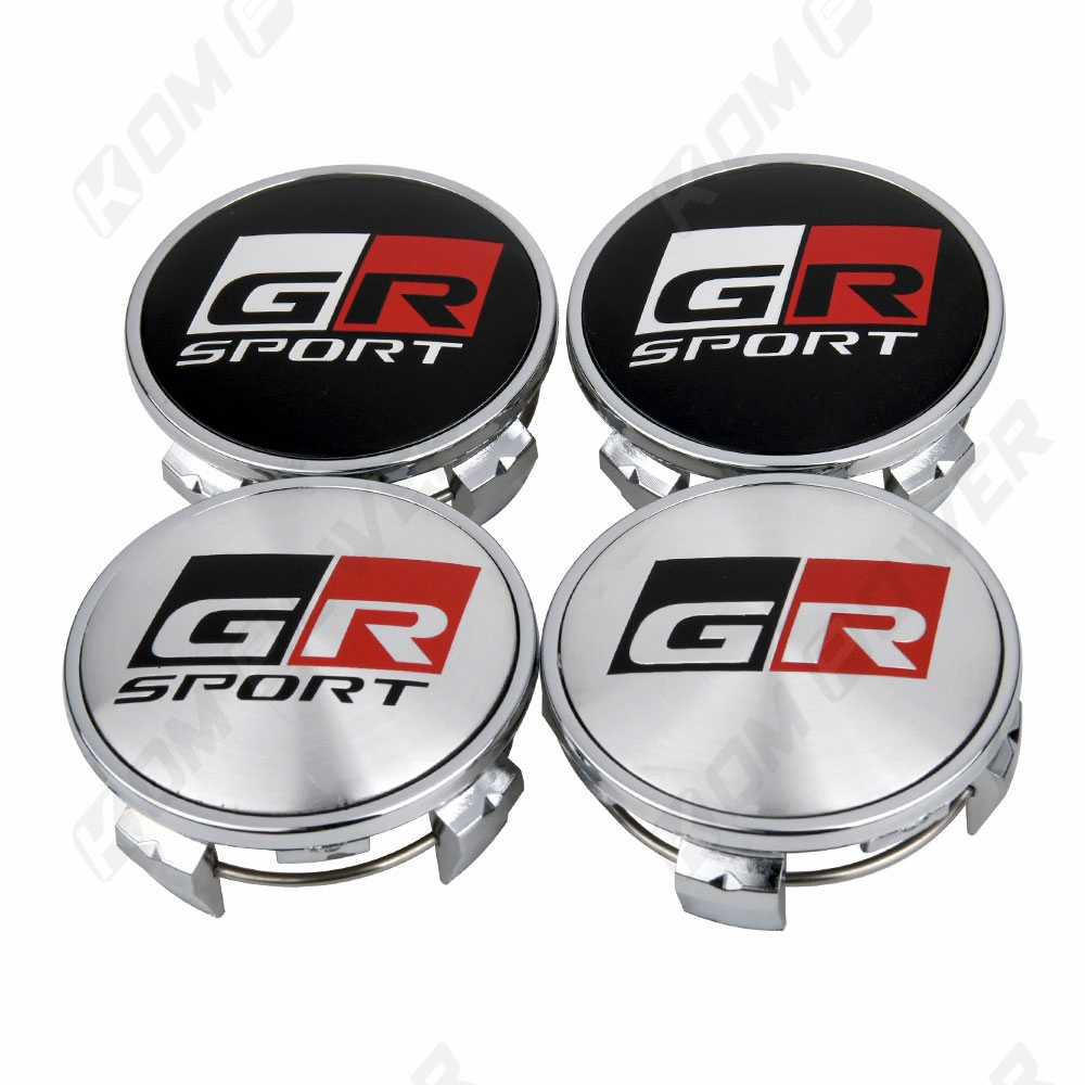 4PCS OD 62MM / ID 56MM Rim Cap GR Sport Logo Emblem Sticker Wheel ...