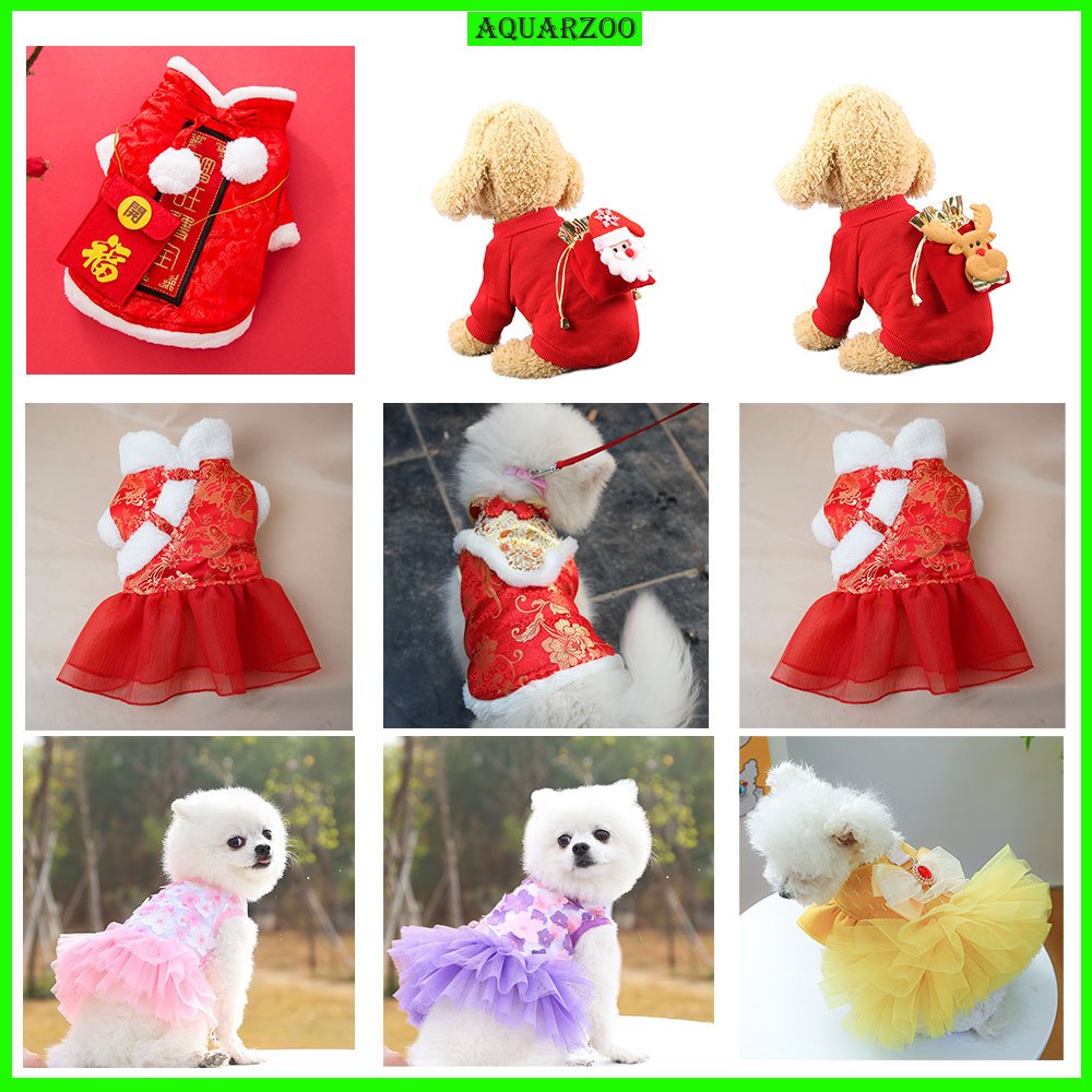AQUARZOO Dog Tang Costume Blessing Pet Cat Winter Chinese Style