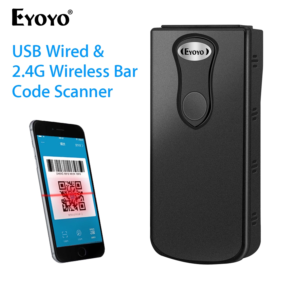 Eyoyo Bluetooth 1D QR 2D Barcode Scanner, USB Wired & 2.4G Wireless ...