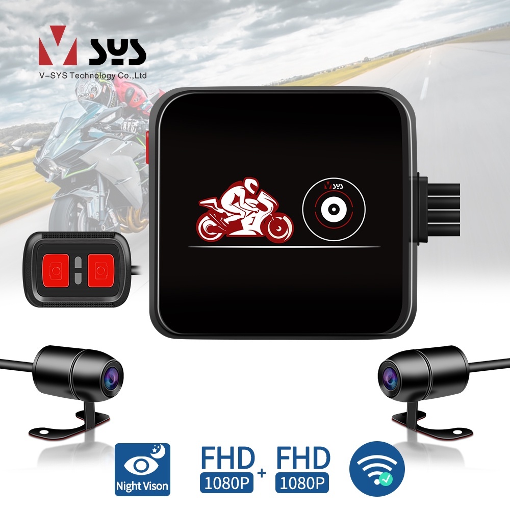 VSYS SYS dash cam for motorcycle Full Body Waterproof WiFi Dual 1080P ...
