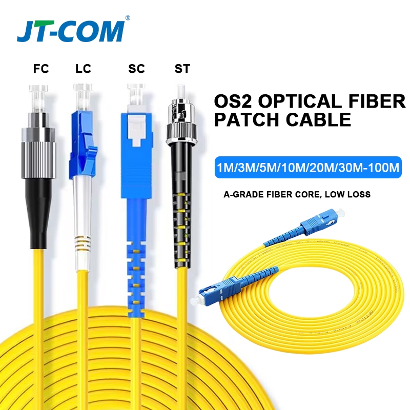 Jt Com Fiber Optic Patch Cord 1m 3m 5m 10m Simplex 9125μm Upc Sc Lc Fc St Single Mode Fiber 8943