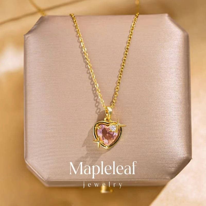 Original 18K Saudi gold pawnable Pink Diamond Heart Star Women's ...