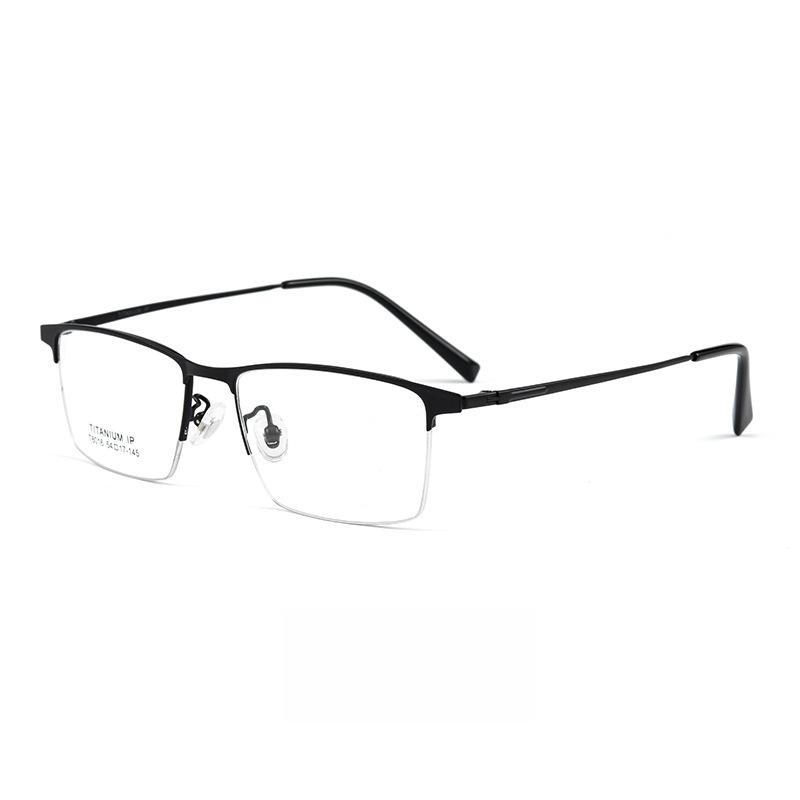 FIRADA Fashion Comfortable Eyeglasses Vintage Titanium Square Half Frames Eyewear Business Prescription Glasses Frame Men T8016B