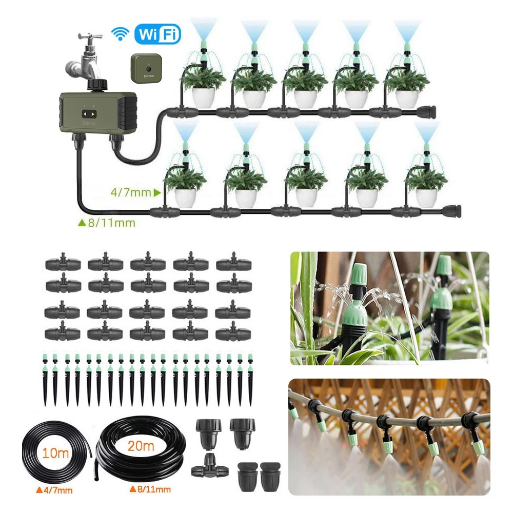 WIFI Water Timer DIY Drip Irrigation kit Automatic Irrigaition System ...
