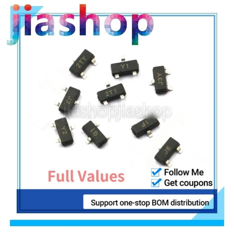 50Pcs SMD Transistor S8050 S8550 2N4401 J3Y 2TY SOT23 NPN PNP new