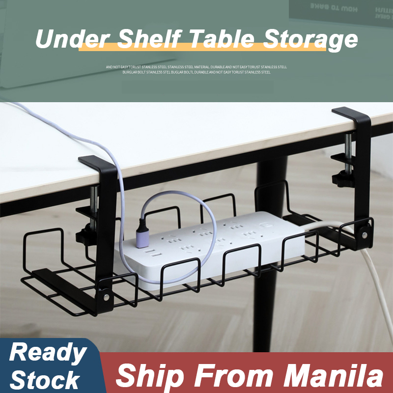 Under Shelf Table Storage Basket Rack Desk Wire Hanging Rack