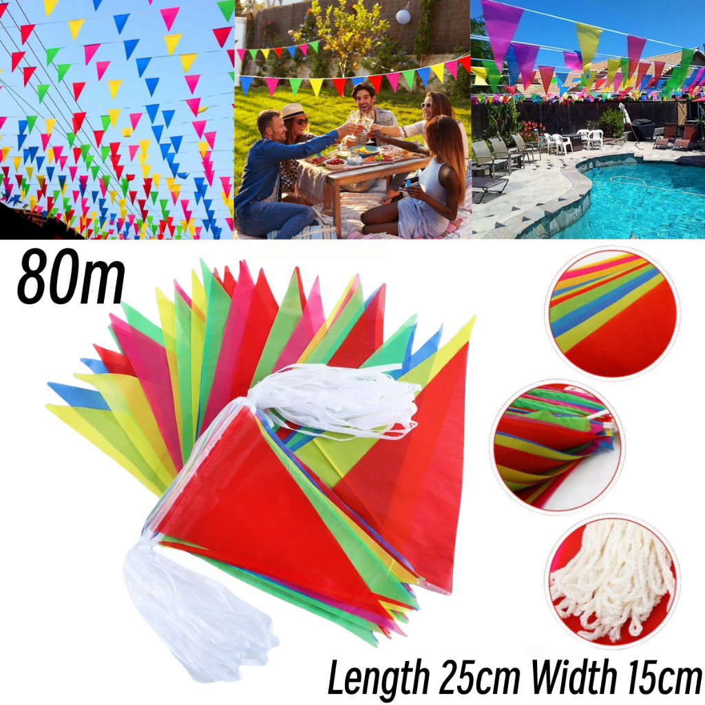 80Meter Banderitas Fiesta Flag Birthday Party Grand Opening Party ...