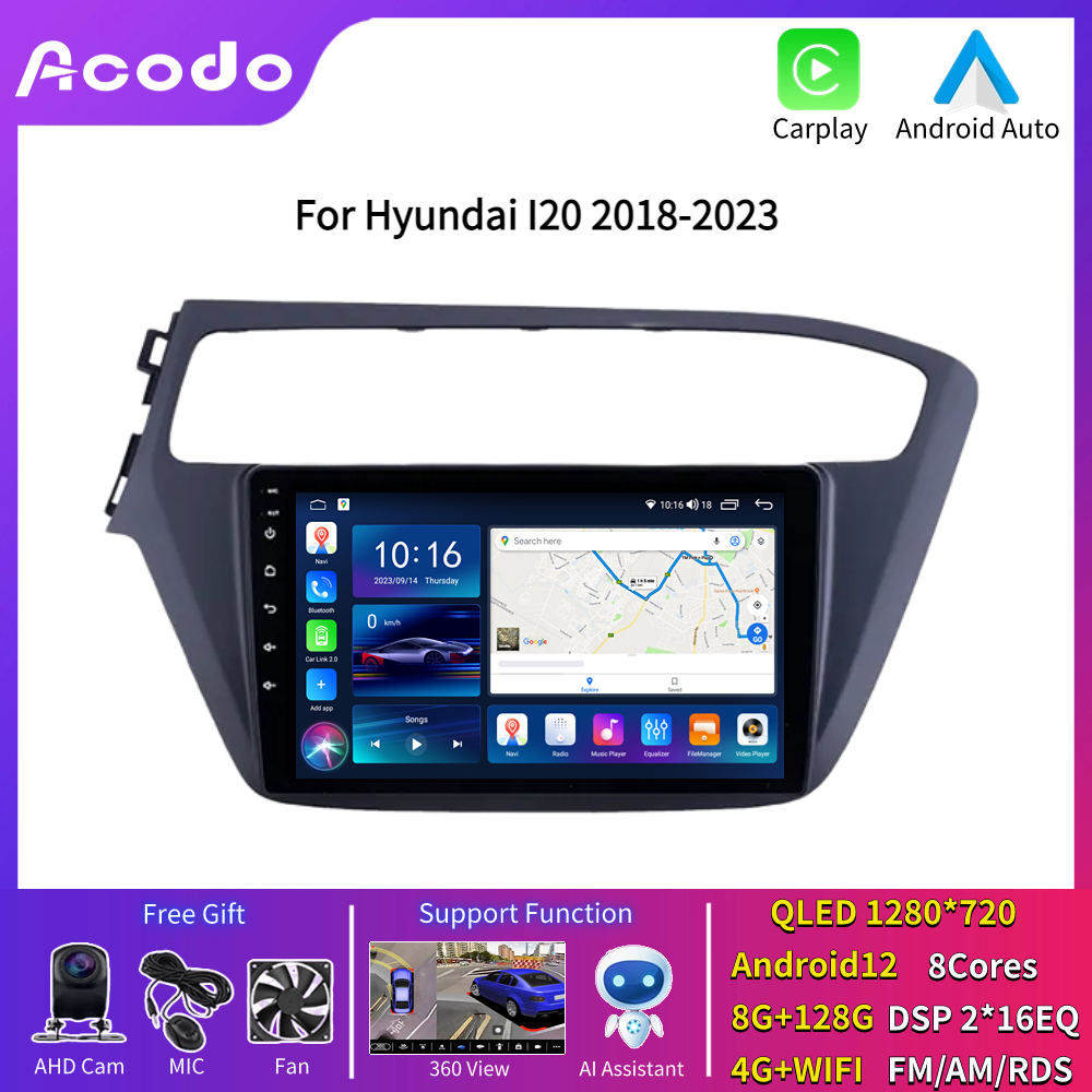 Acodo For Hyundai I20 2018-2019 Android 12 Car Stereo Support Carplay ...
