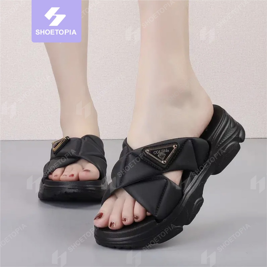 Jidhk New summer Korean style fashion cross platform slippers for women ...