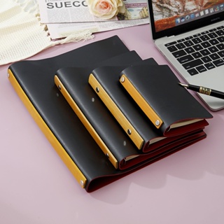 Vintage Metal Pu Leather Pen Holder Clip Notebooks Notepad Diary