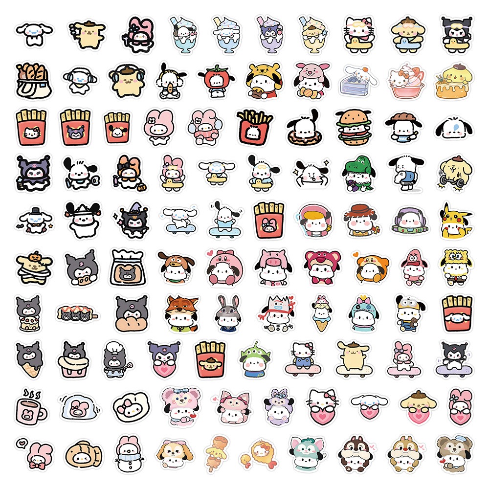 100pcs Sanrio 3D Stickers Waterproof PVC Sticker for Cup Luggage Phone ...