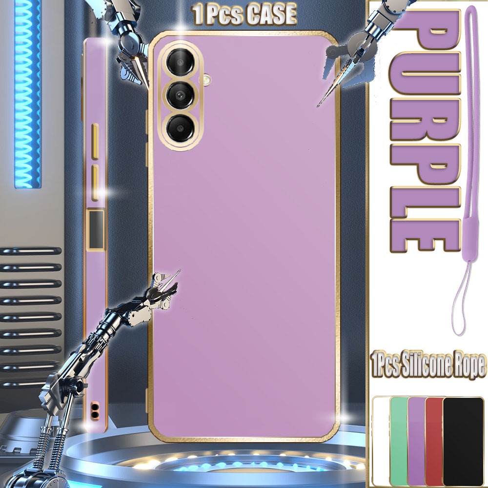 For Samsung A05s Electroplated Case with Silicone Rope | Shopee Philippines