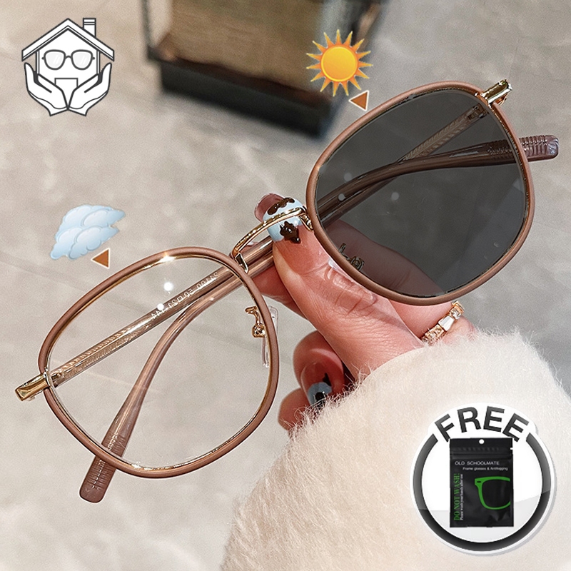 Photochromic Anti Radiation Glasses For Women Men Aesthetic Eyeglass