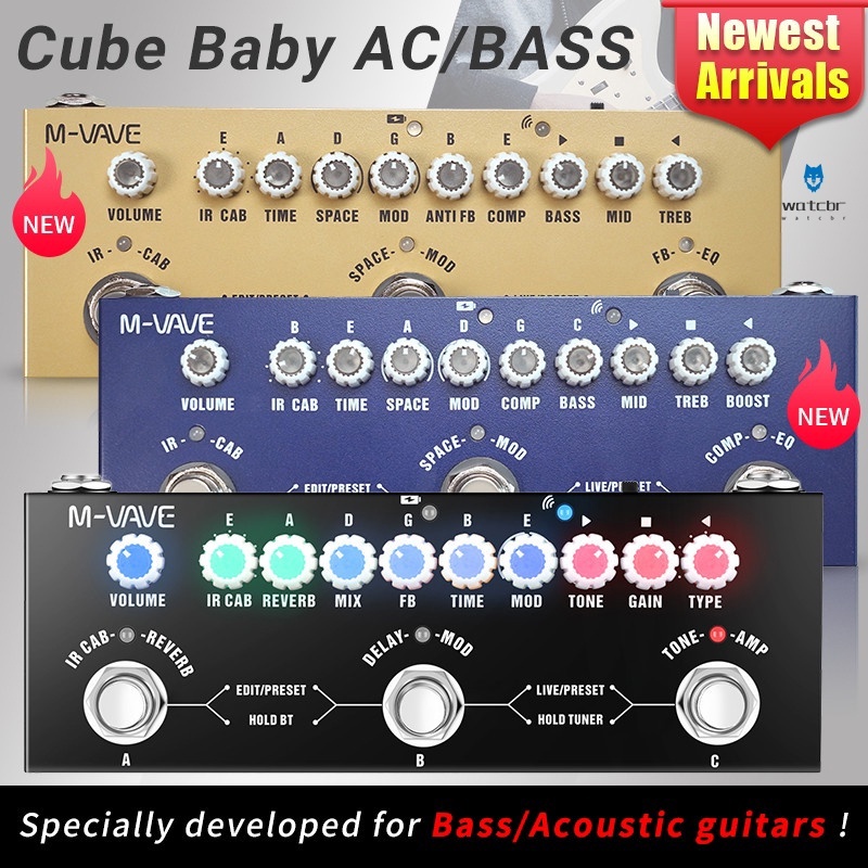 CUVAVE CUBE BABY Portable Multifunctional Electric Guitar Combined Effect  Pedal with Wireless Music Playback Phone Recording Audio Interface Function