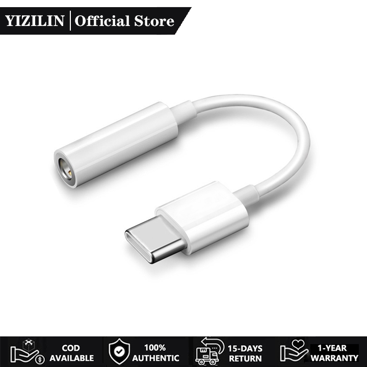 Yizilin Earphone Adapter Type C to 3.5mm Jack Headphone Audio Converter ...