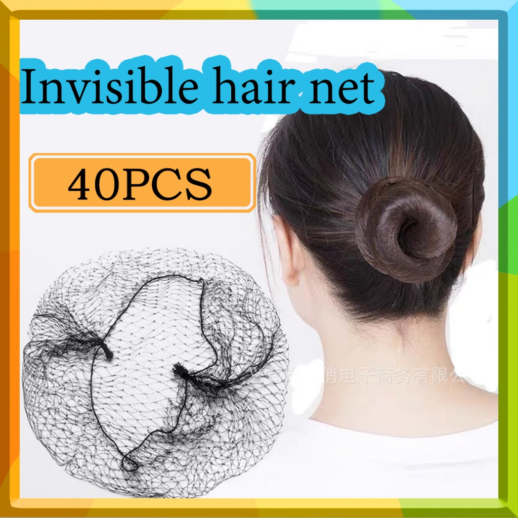 40pcs Hair Nets Elastic Mesh Bun Net Invisible Hairnet For Food