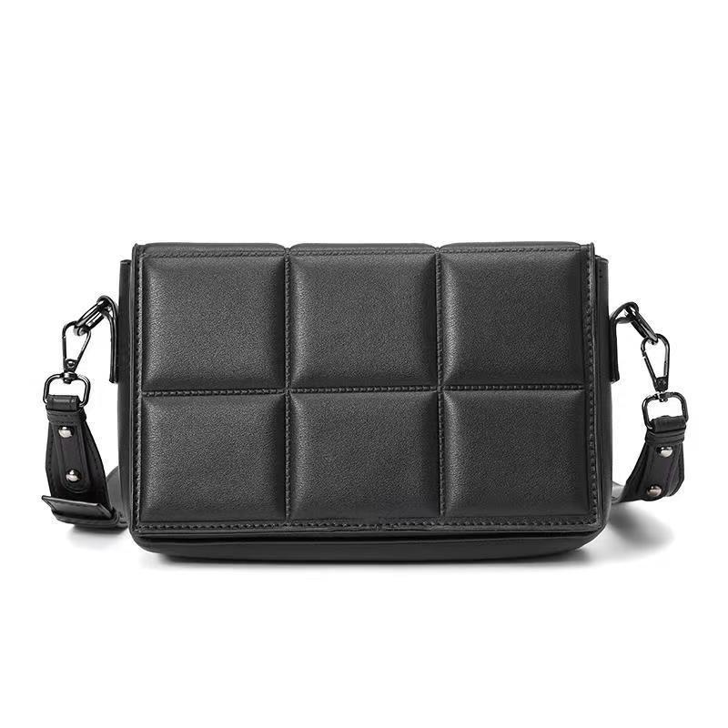 2023 New Plaid Soft Leather Bag Business Casual Men's Bag Crossbody ...
