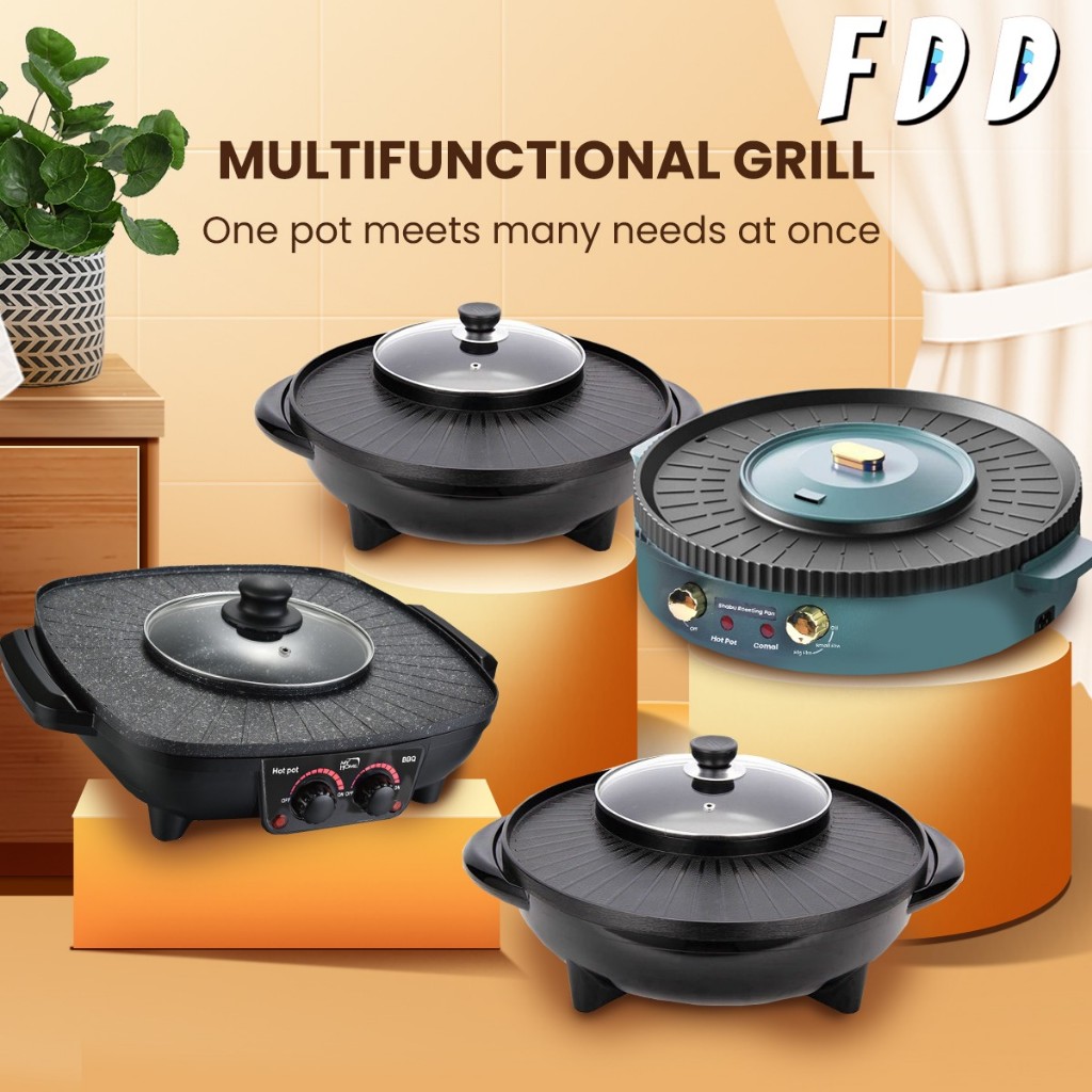 FDD Shabu Cooking Pot MultiFunction Hot Pot Household Electric Grill