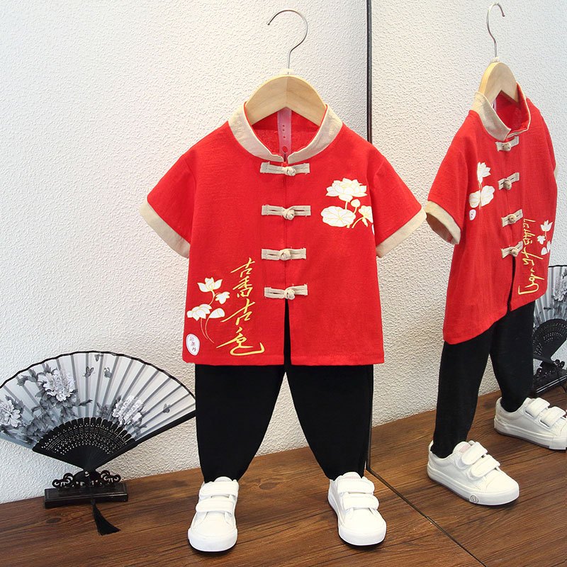 2024 Chinese New Year Outfits Children Embroidery Tang Suit Boys' Hanfu ...