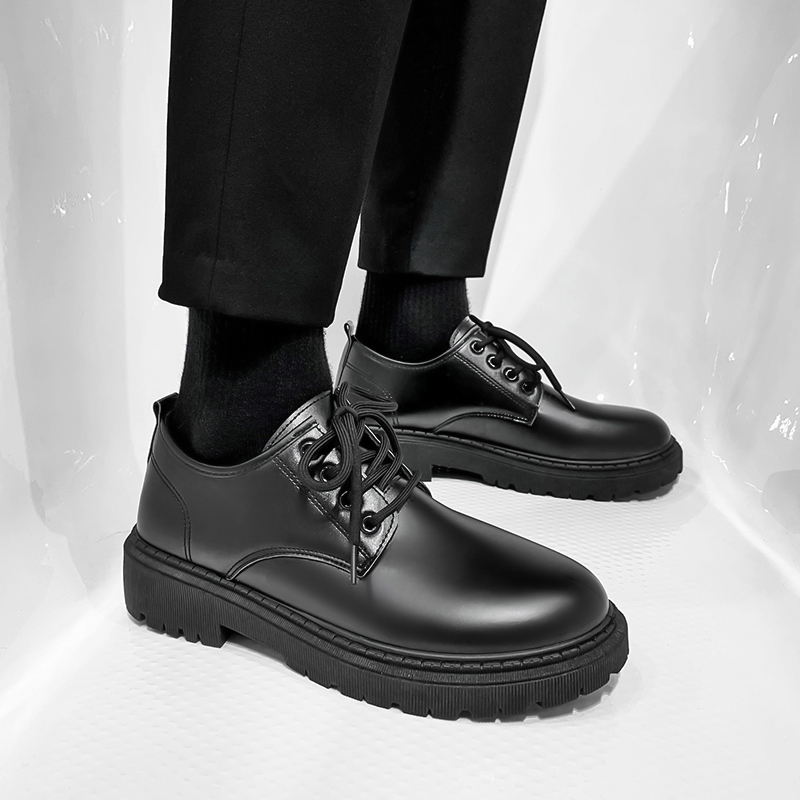【Affordable】Korean Fashion Loafers For Men Black Formal Leather Shoes ...