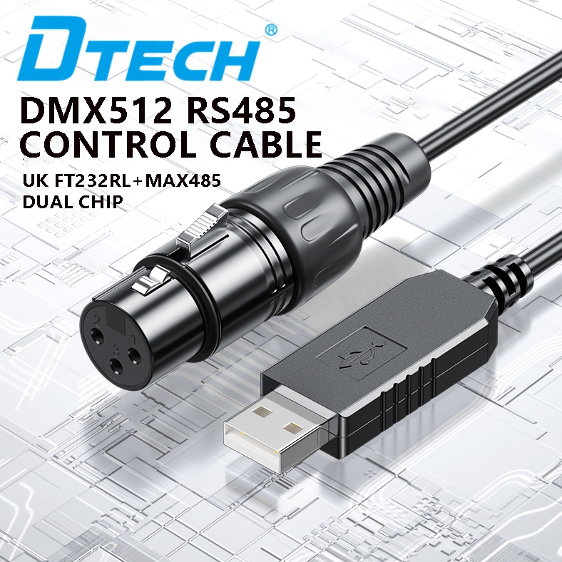DTECH USB to DMX Adapter LED DMX512 Controller Computer PC RS485 Stage ...
