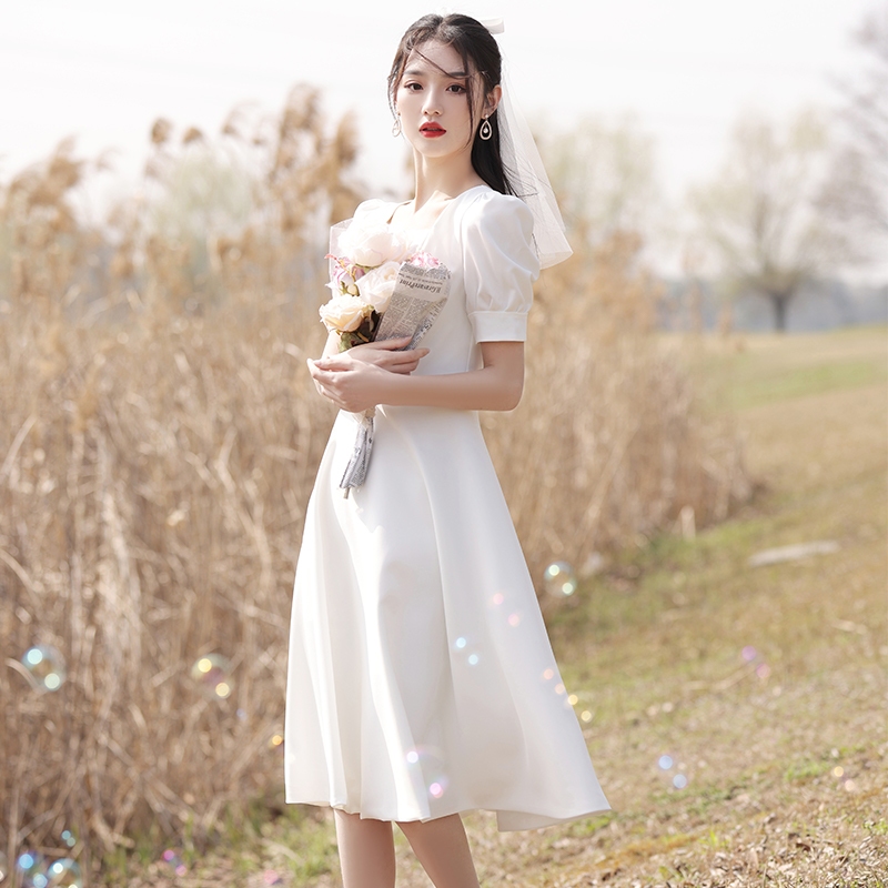 sachin and babi light blue dress Civil Ceremony Wedding Dresses