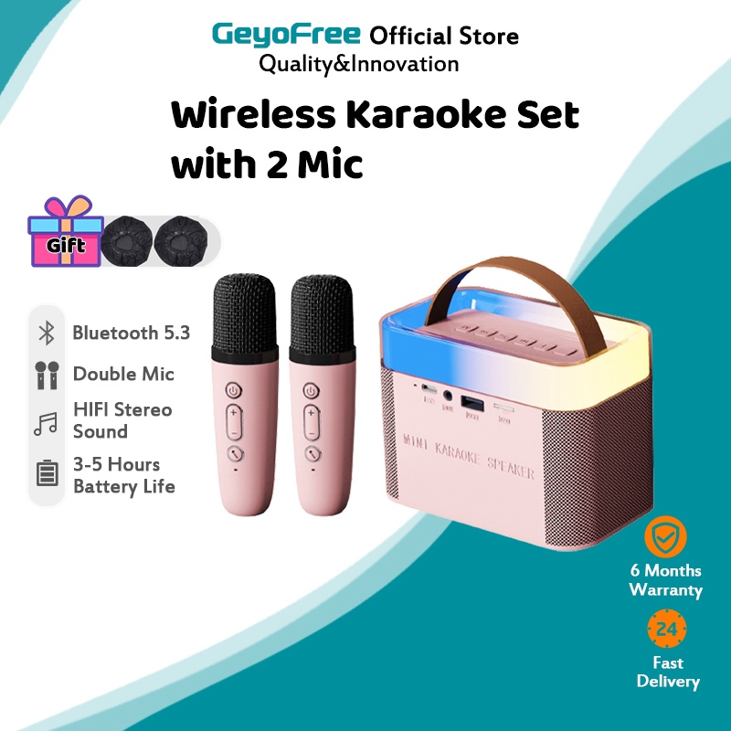 Microphone Karaoke Machine Portable Bluetooth 5.3 PA Speaker