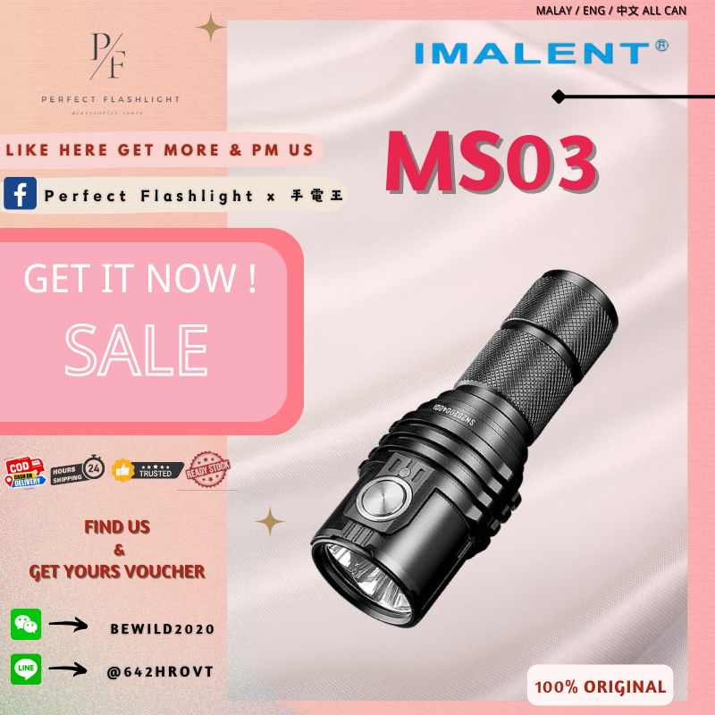Perfect Flashlight Brightest EDC flashlight IMALENT MS03 | Shopee ...