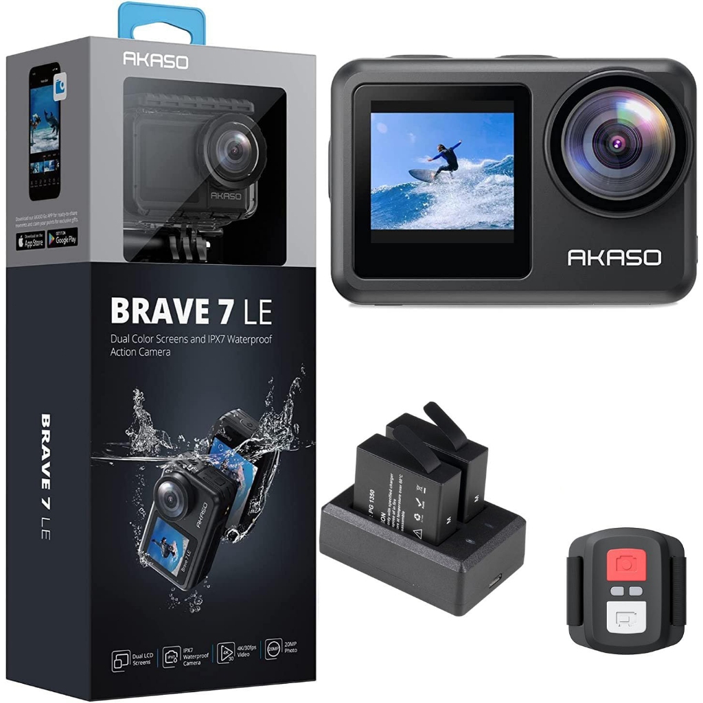 AKASO Brave 7 LE updated version Action Camera 4K30FPS 20MP WiFi Touch