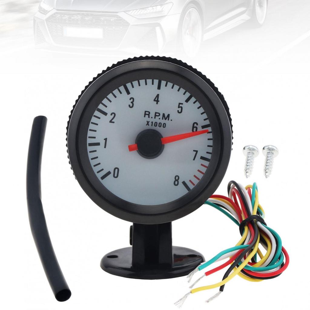 8020BL 2 Inch 52mm 12V LED Display Tachometer Blue LED Tachometer Tach ...