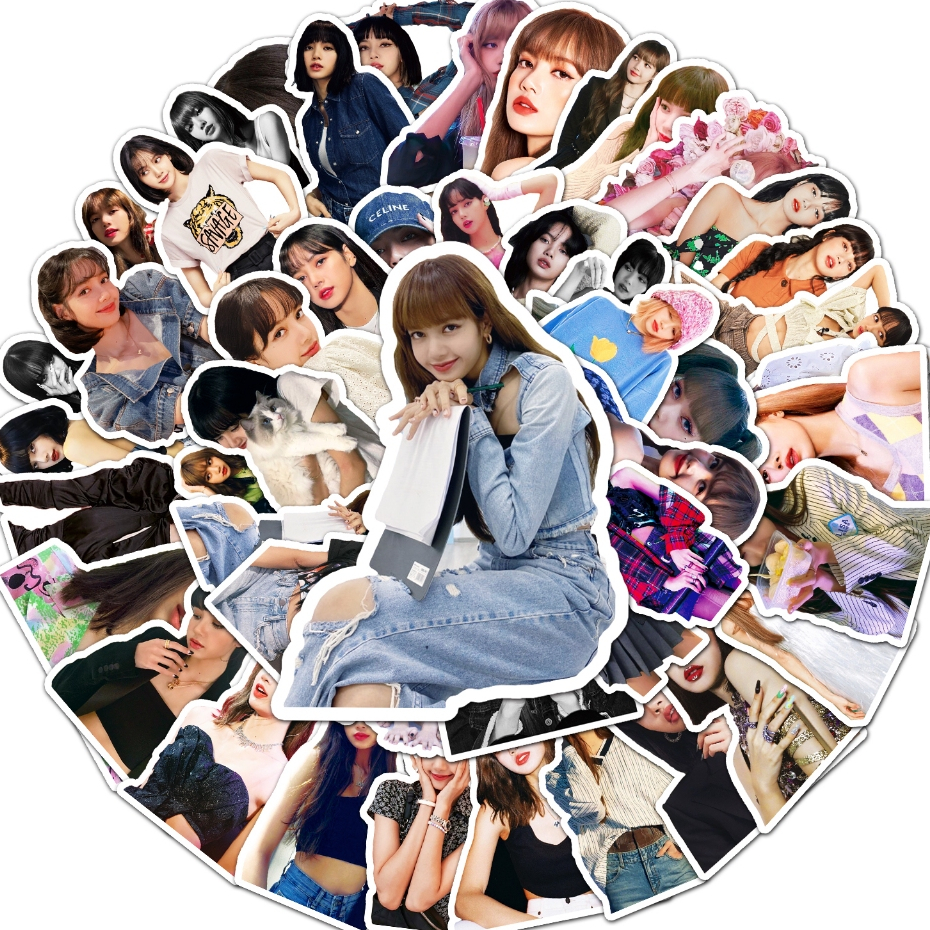 50pcs Cute KPop BlackPink Lisa Fashion Graffiti Waterproof Stickers For ...