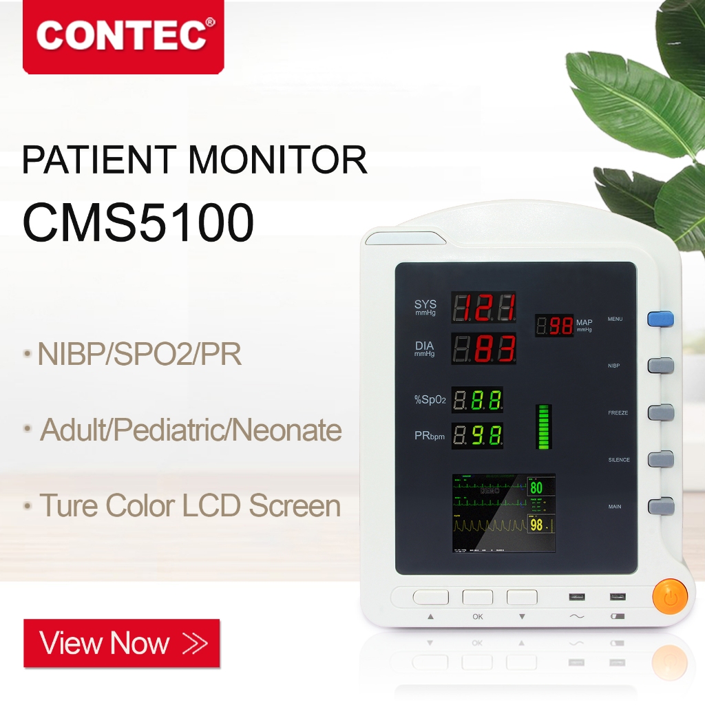 CONTEC CMS5100 Vital Signs Patient Monitor NIBP SPO2 Pulse Rate Color ...