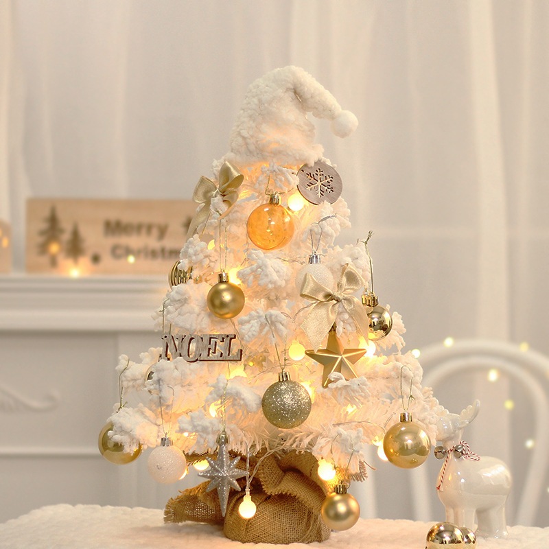 Ashely Minimalist Korean 50CM White Mini Desktop Christmas Tree With